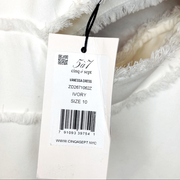 NWT Cinq a Sept Vanessa Off Shoulder Dress in Ivory - Picture 9 of 9